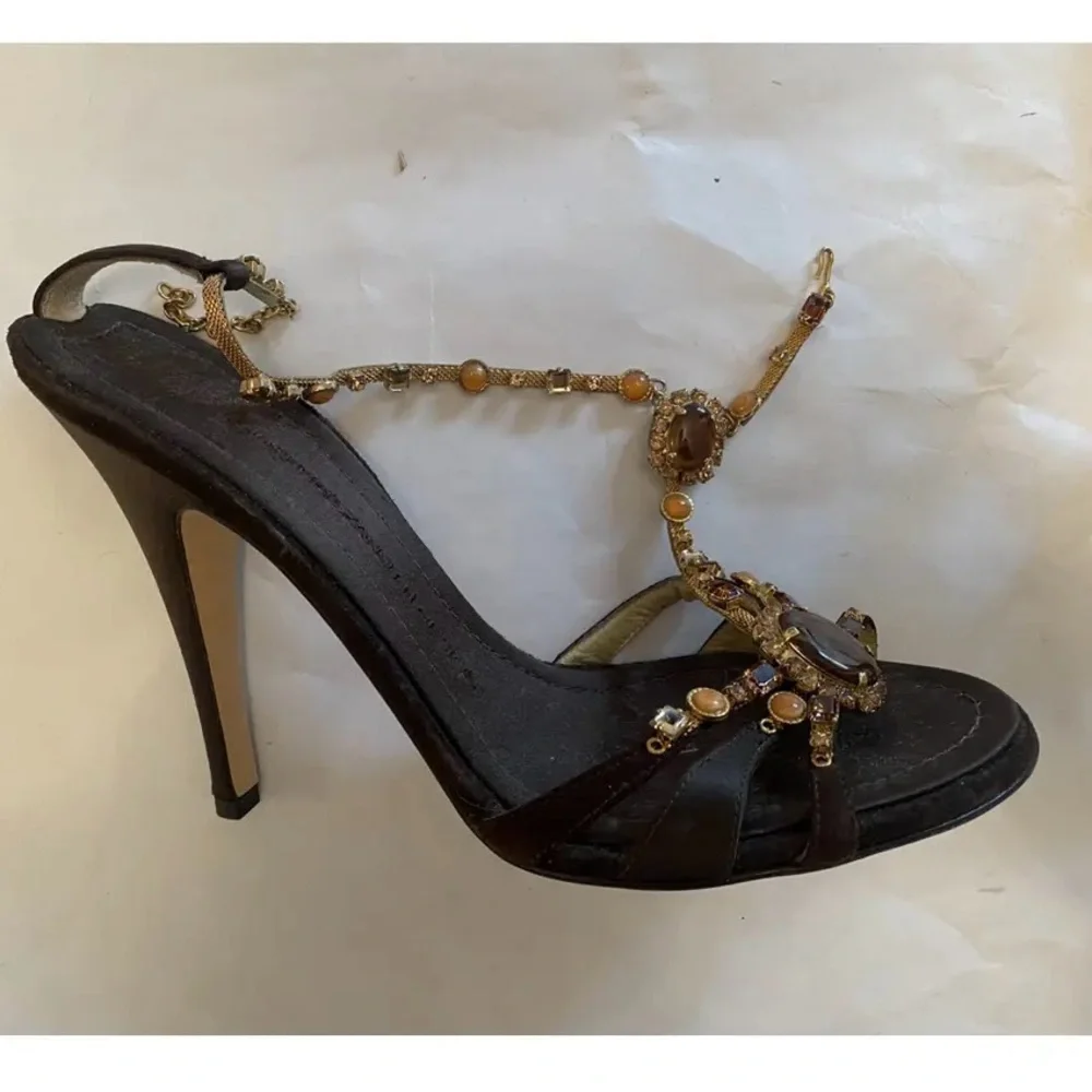 Giuseppe Zanotti Brown and Gold Sandals - Picture 10 of 16